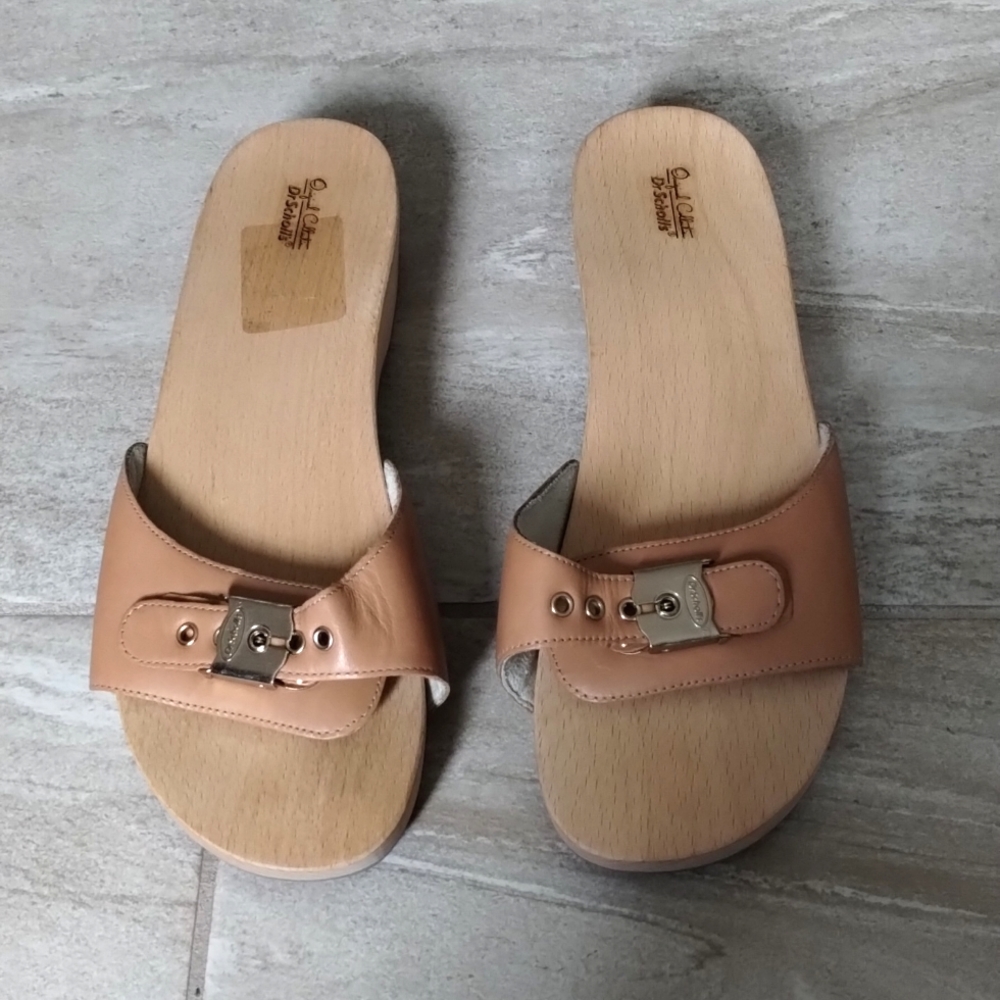 Dr Scholl's: Original Collection | Wooden Slide Sandals | Nude Color